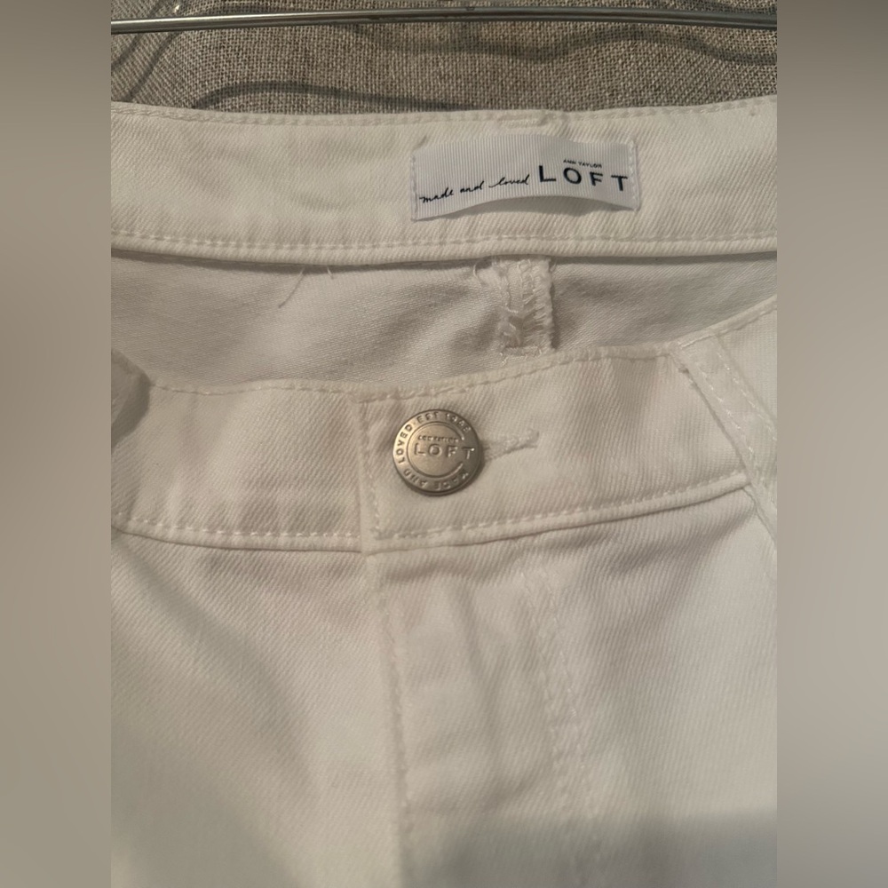 LOFT White Flare Wide Leg Jeans | 2 - Picture 3 of 7